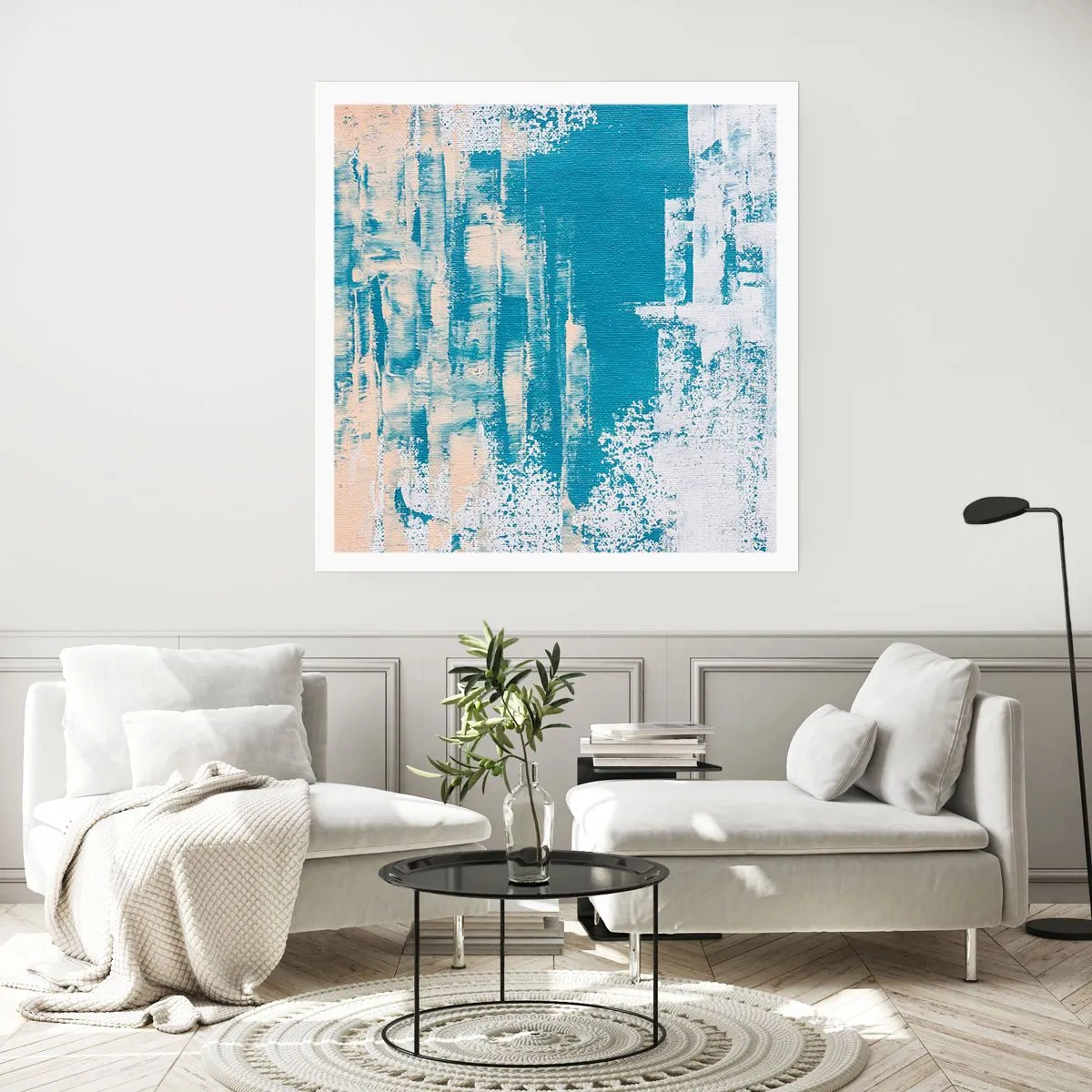 Poster - Durch einen Eiszapfen - 40x40 cm