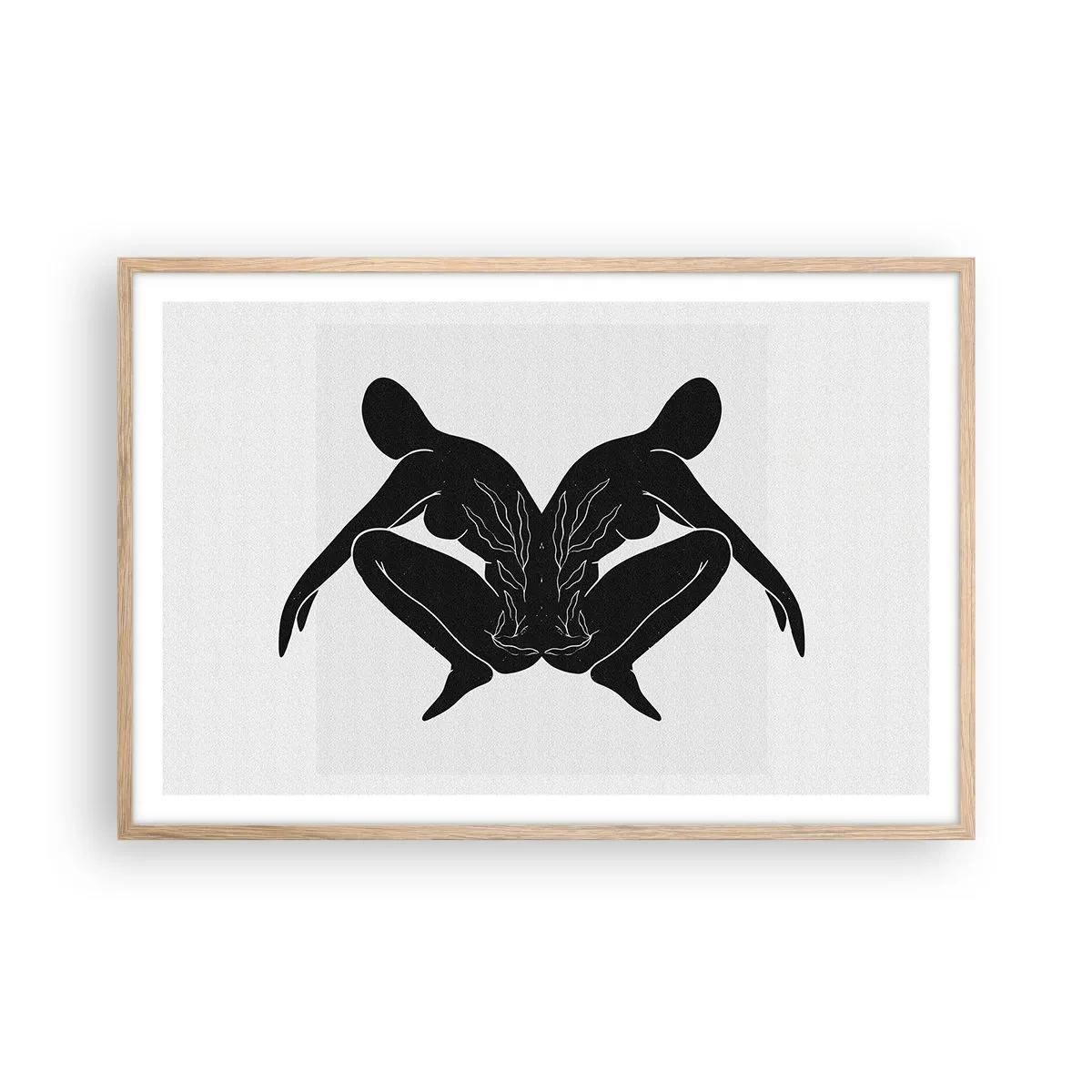 Poster in einem Rahmen aus heller Eiche - Gemeinsame Seele - 91x61 cm