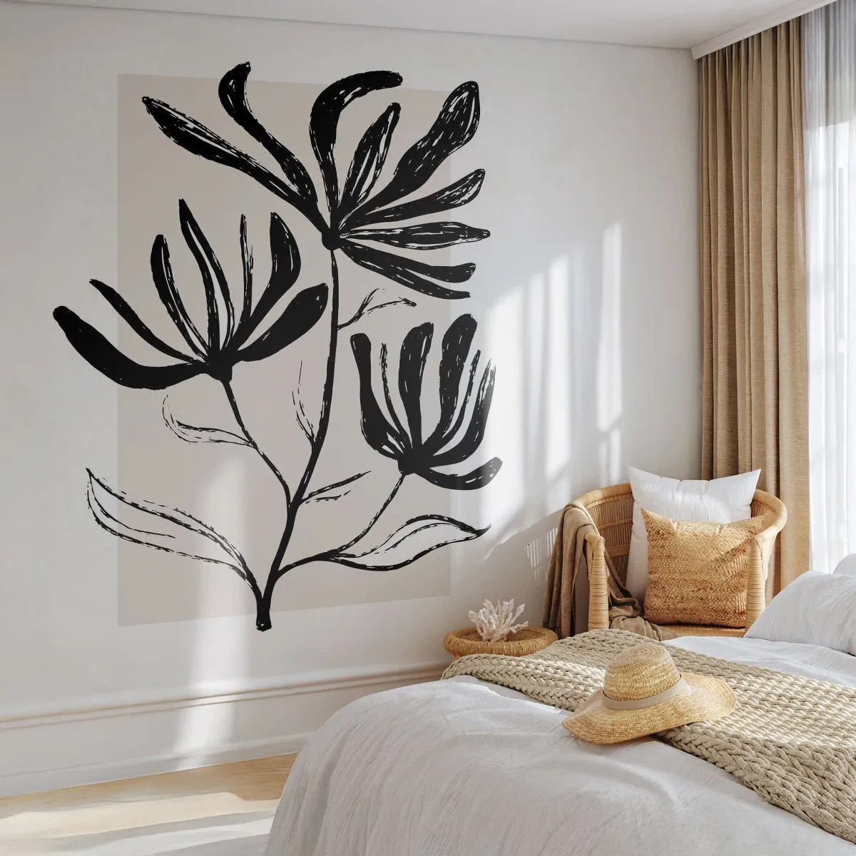 Selbstklebende Fototapete Deluxe Sticker - Skizze für das Herbarium - Blume, Minimalistisch, Modern - 250x175 cm