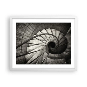 Poster in einem weißen Rahmen - Treppe hoch, Treppe runter - 50x40 cm