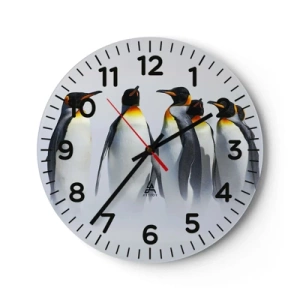 Wanduhr - Glasuhr - Treffen in Abendkleidern - 40x40 cm