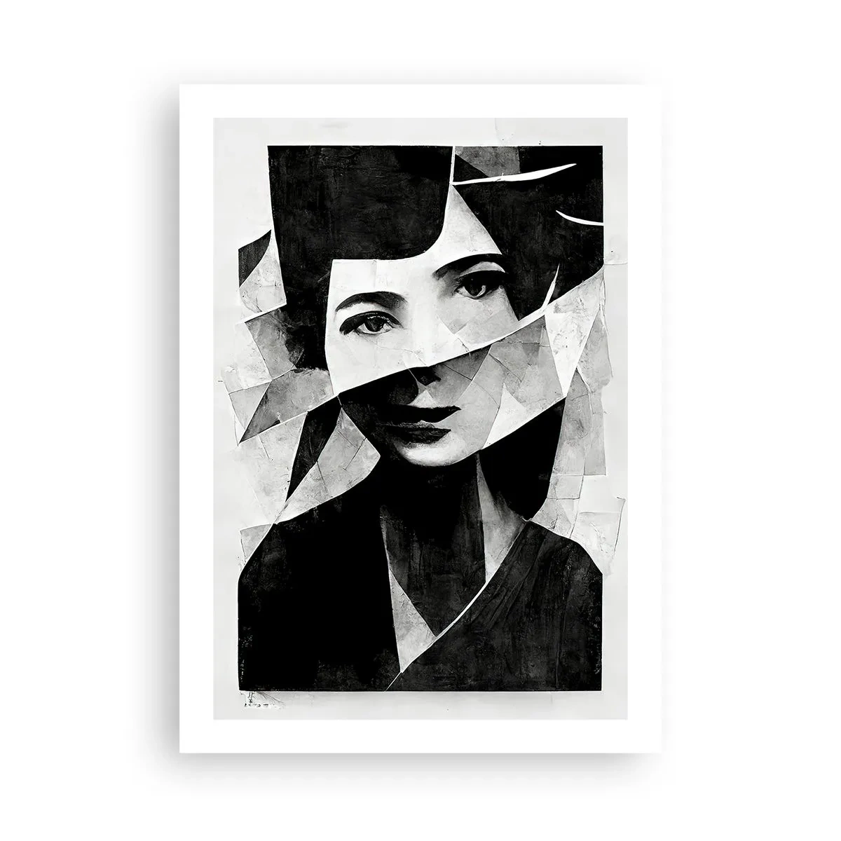 Poster - Porträt einer Frau in einer abstrakten Komposition - 50x70cm - So, wie du wirklich bist… - Moderne Wanddekoration für Wohnzimmer und Schlafzimmer ARTTOR
