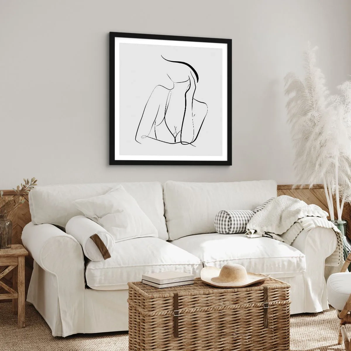 Poster in einem schwarzem Rahmen - Auf der Traumwelle - 60x60 cm