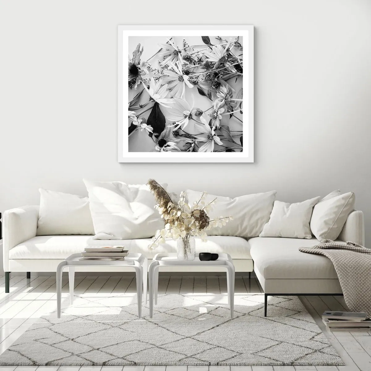 Poster in einem weißen Rahmen - Kein Blumenstrauß - 60x60 cm