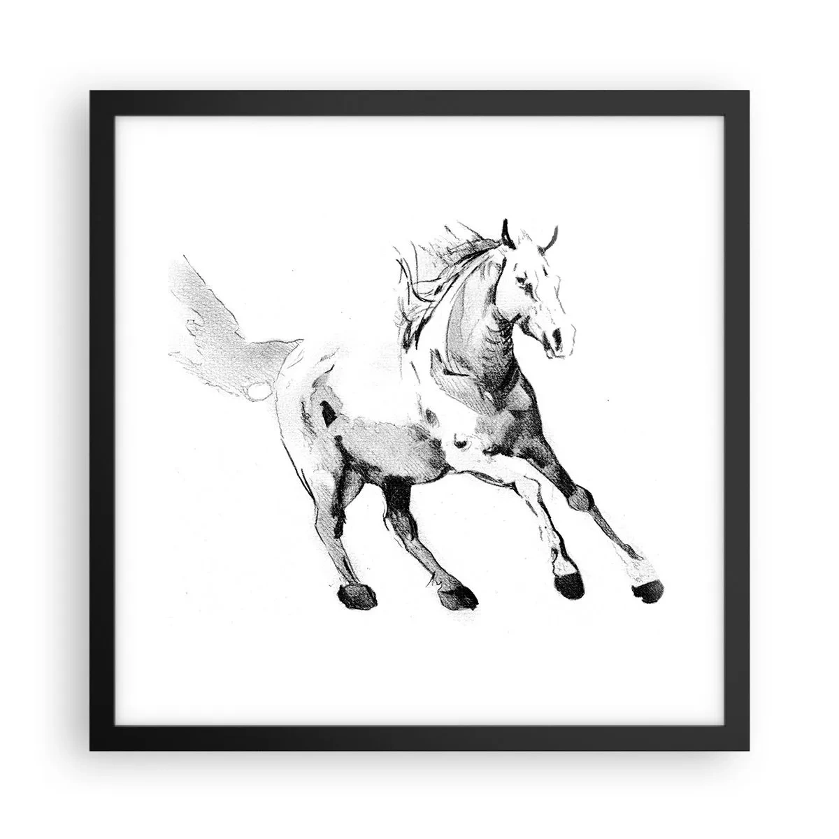 Poster in einem schwarzem Rahmen - Ungezähmte Seele - 40x40 cm