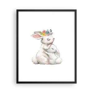 Poster in einem schwarzem Rahmen - Bei Mama ist's am schönsten - 40x50 cm