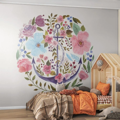 Selbstklebende Fototapete Deluxe Sticker - Guter Traum eines Seemanns - Anker, Boho, Strand - 100x70 cm
