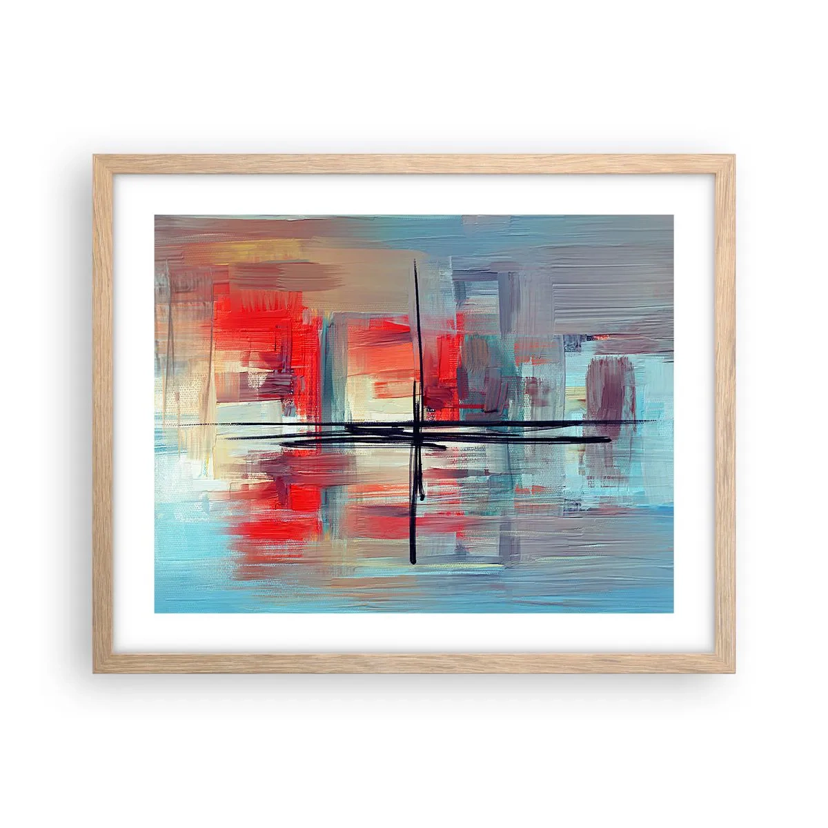 Poster in einem Rahmen aus heller Eiche - Landschaft in einer unbekannten Dimension - 50x40 cm