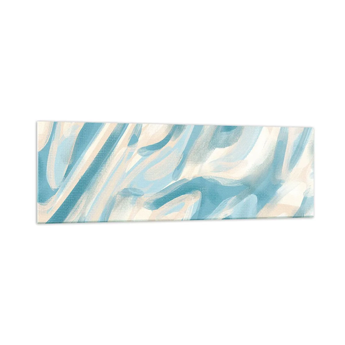 Glasbild - Bild auf glas - Abstrakte blaue Streifen auf hellem Hintergrund - 160x50cm - Frühlingsbrisen - Moderne Wanddekoration für Wohnzimmer und Schlafzimmer ARTTOR