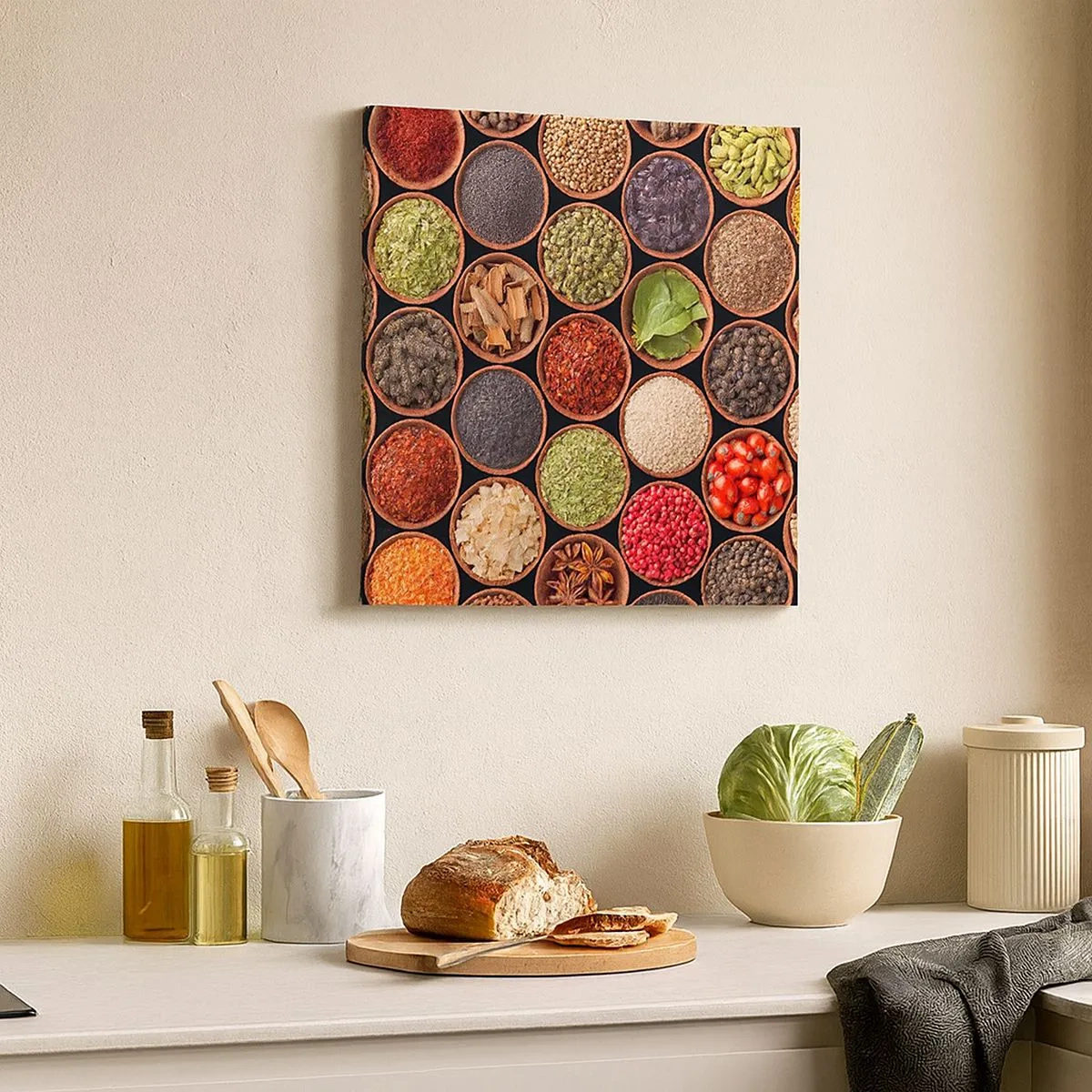 Bild auf Leinwand - Leinwandbild - Alle Aromen der Welt - 30x30 cm