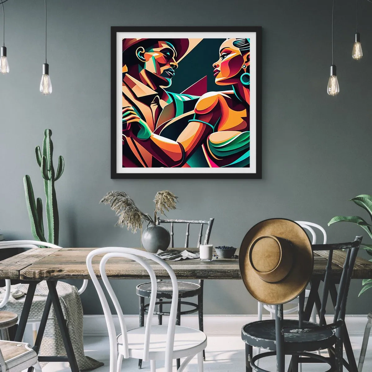 Poster in einem schwarzem Rahmen - Im Rhythmus des Herzens - 60x60 cm