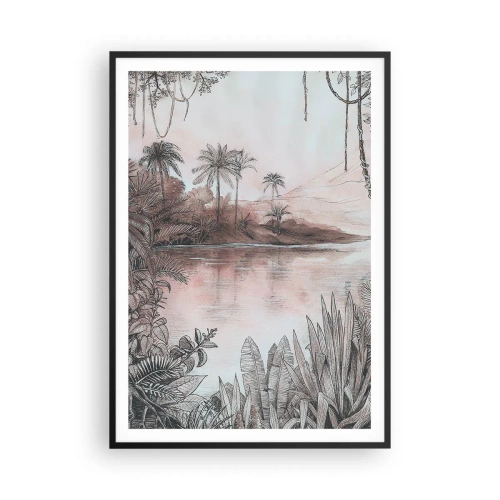 Poster in einem schwarzem Rahmen - Tagebuch eines Entdeckers aus dem 19. Jahrhundert - 70x100 cm