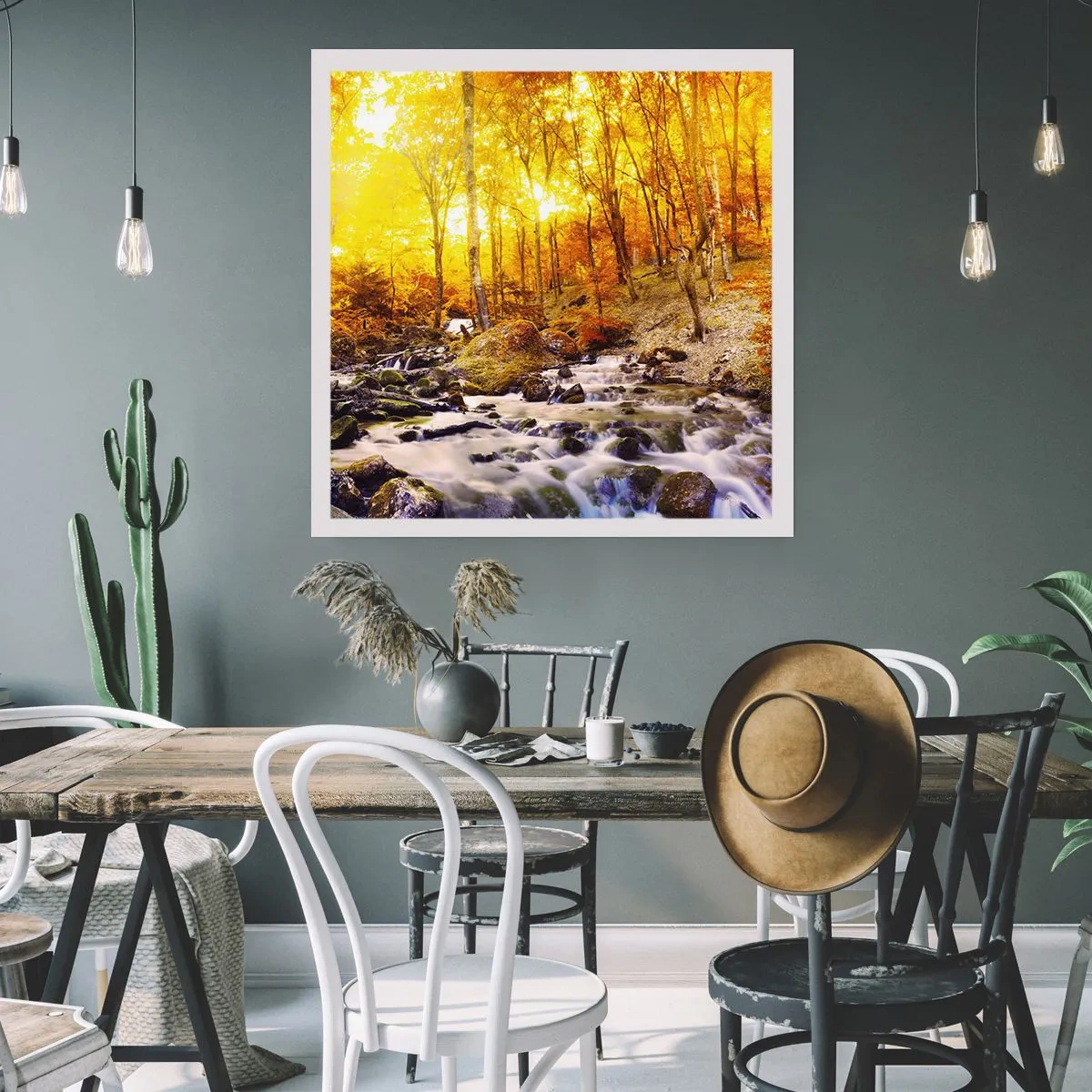 Poster - In Gold und Platin gefasste Steine - 30x30 cm