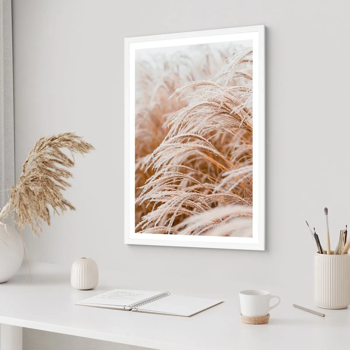 Poster in einem weißen Rahmen - Verbeuge dich vor der Herbstsonne - 70x100 cm