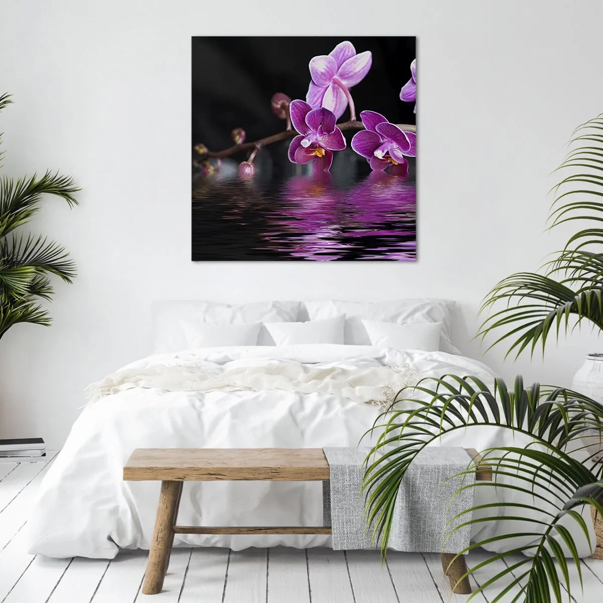 Bild auf Leinwand - Leinwandbild - Lila Spiegelbild der Schönheit - 50x50 cm