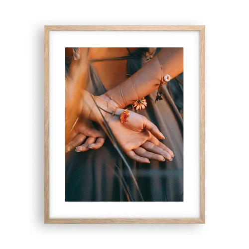 Poster in einem Rahmen aus heller Eiche - Verbunden mit der Natur - 40x50 cm