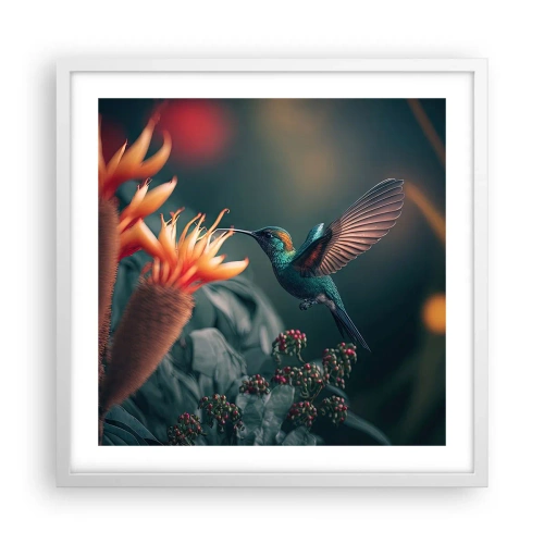 Poster in einem weißen Rahmen - Wirklich buntes Leben - 50x50 cm