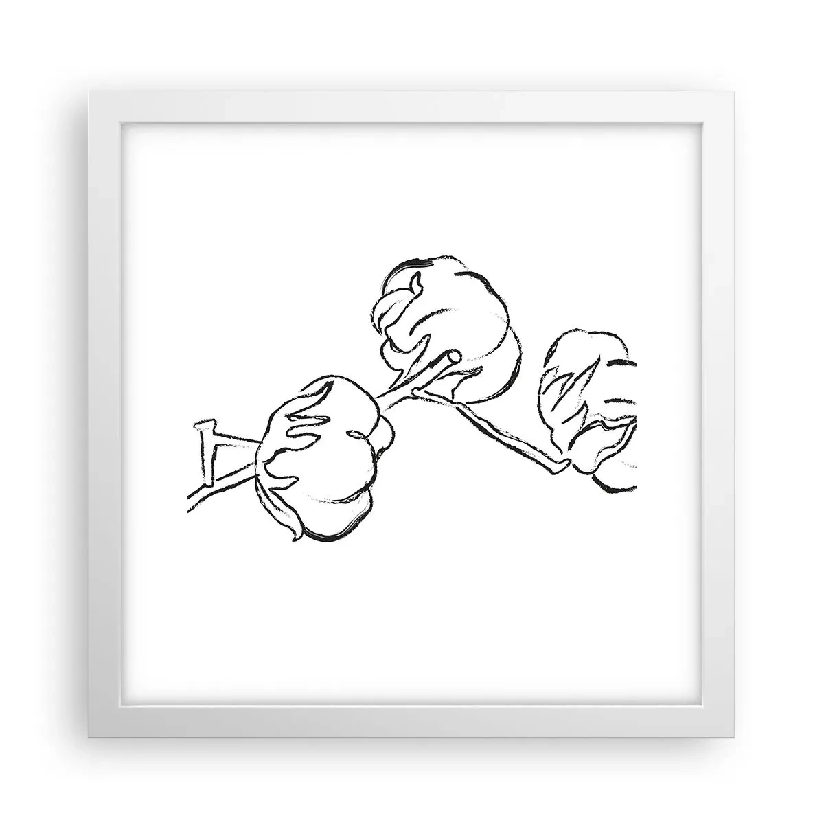 Poster in einem weißen Rahmen - Baumwolldaunen - 30x30 cm
