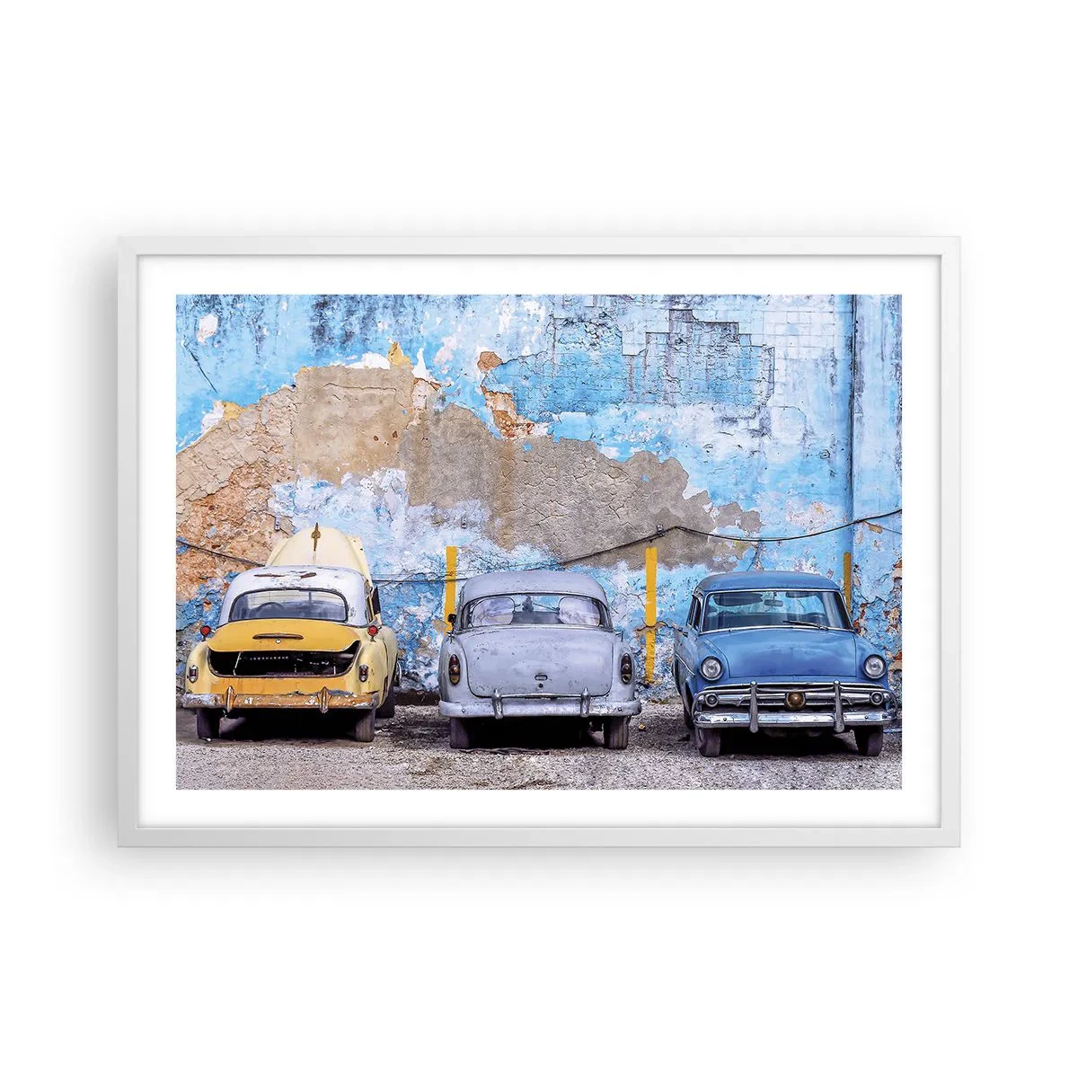 Poster in einem weißen Rahmen - Treffen der Veteranen - 70x50 cm