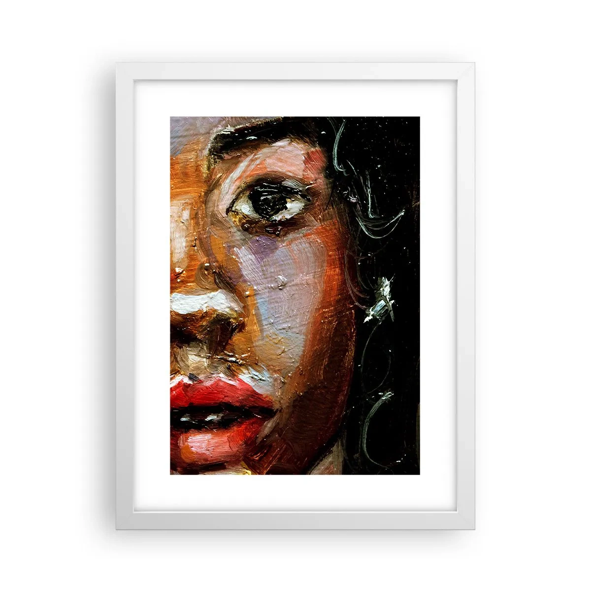 Poster in einem weißen Rahmen - Schwarz und Glanz - 30x40 cm