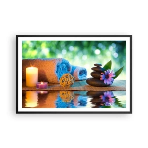 Poster in einem schwarzem Rahmen - Zeit für den Körper - 91x61 cm