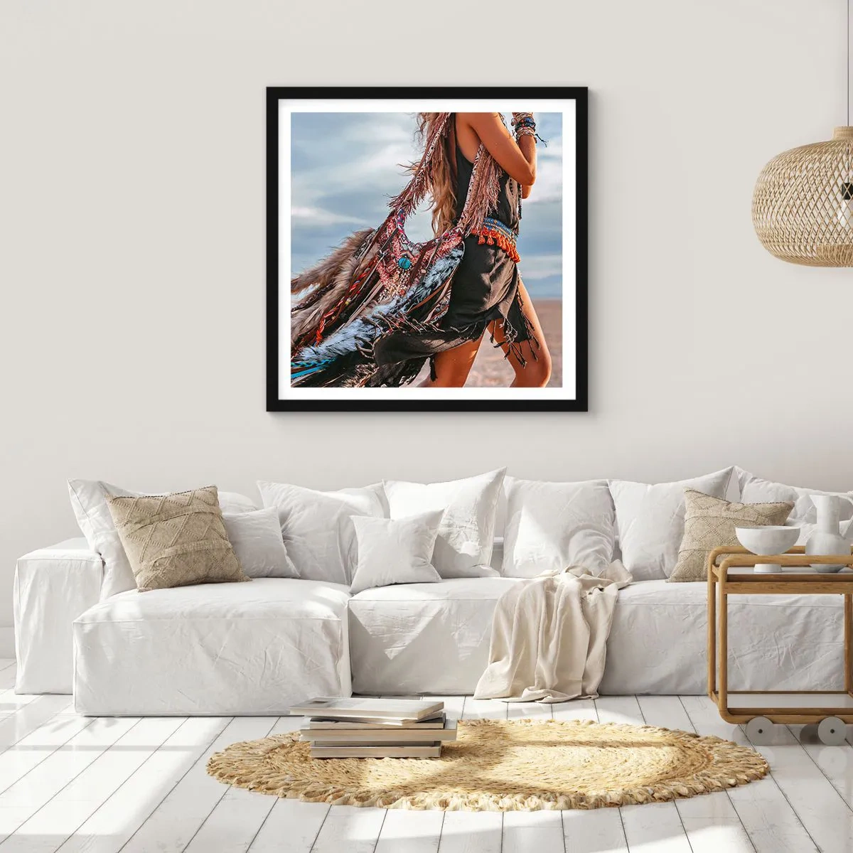 Poster in einem schwarzem Rahmen - Das Mädchen des Schamanen - 60x60 cm