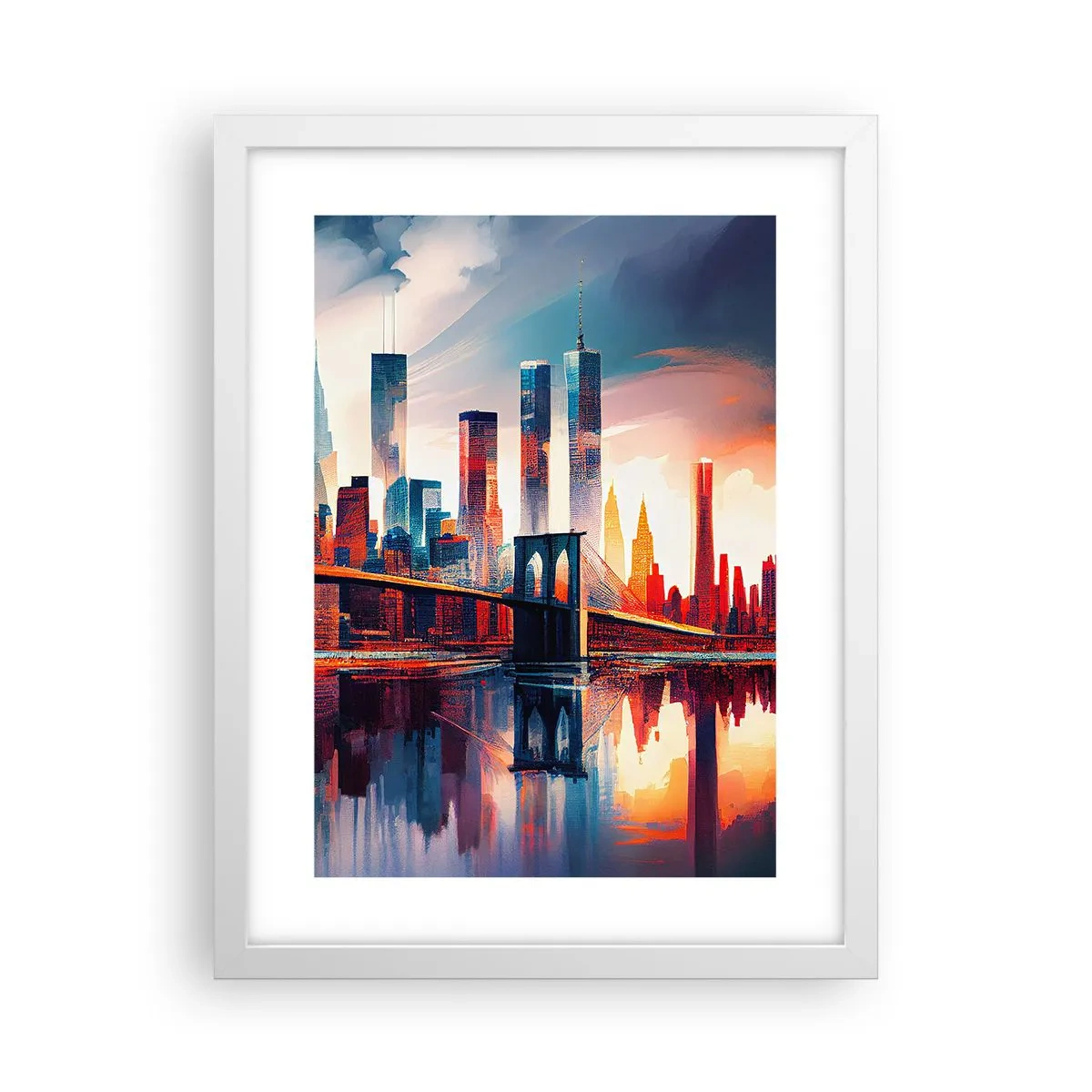 Poster in einem weißen Rahmen - Traumhaftes New York - 30x40 cm