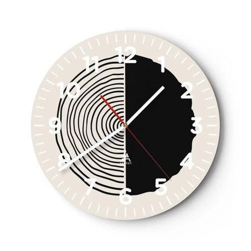 Wanduhr - Glasuhr - Halb und halb - 30x30 cm