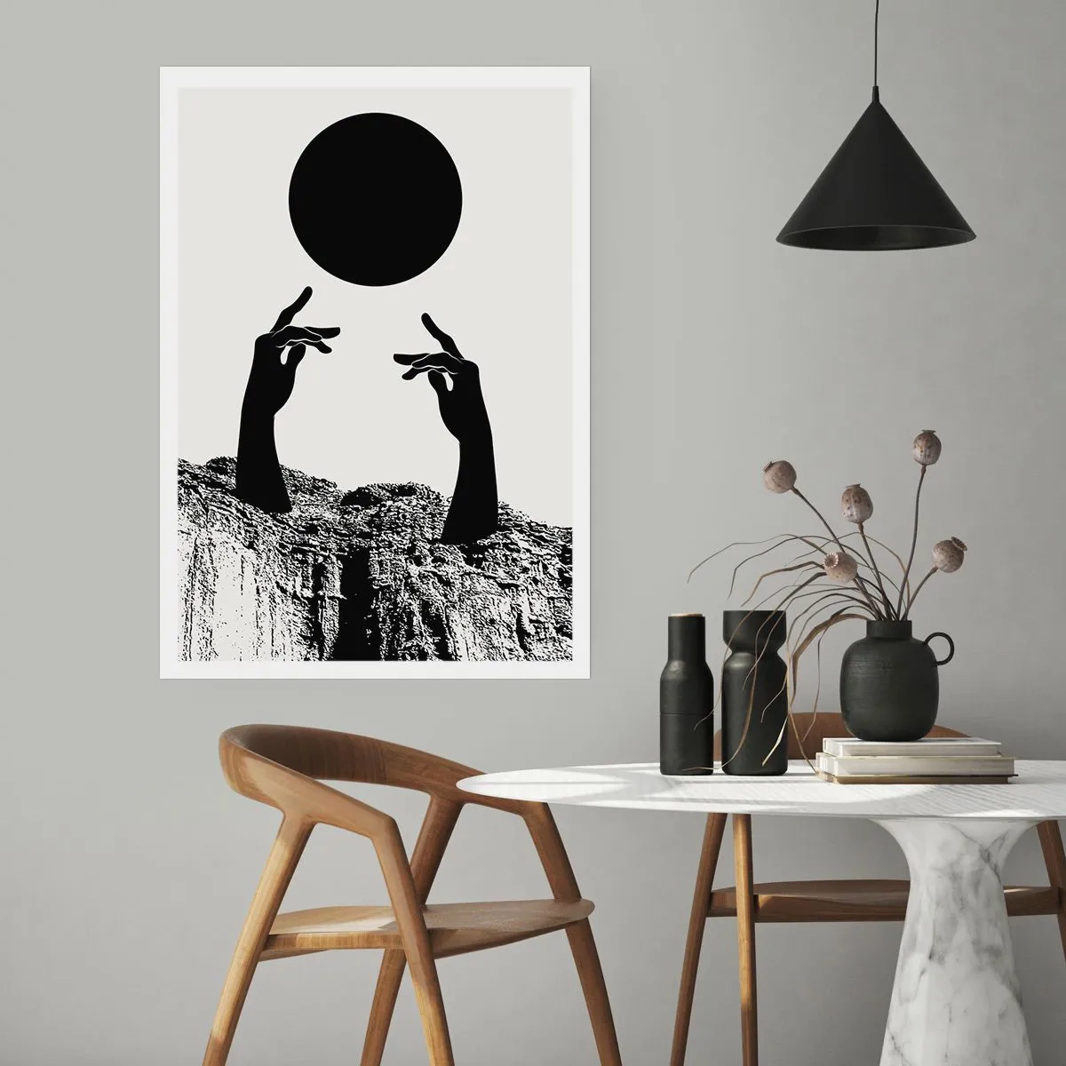 Poster - Surrealistische Komposition: die Sonne und der Rest - 70x100 cm