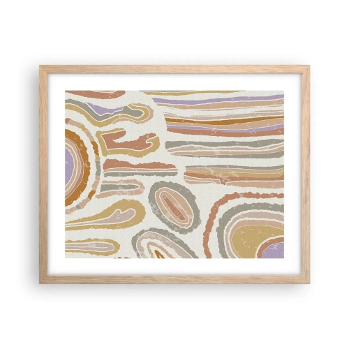 Poster in einem Rahmen aus heller Eiche - Bunte Querschnitte - 50x40 cm