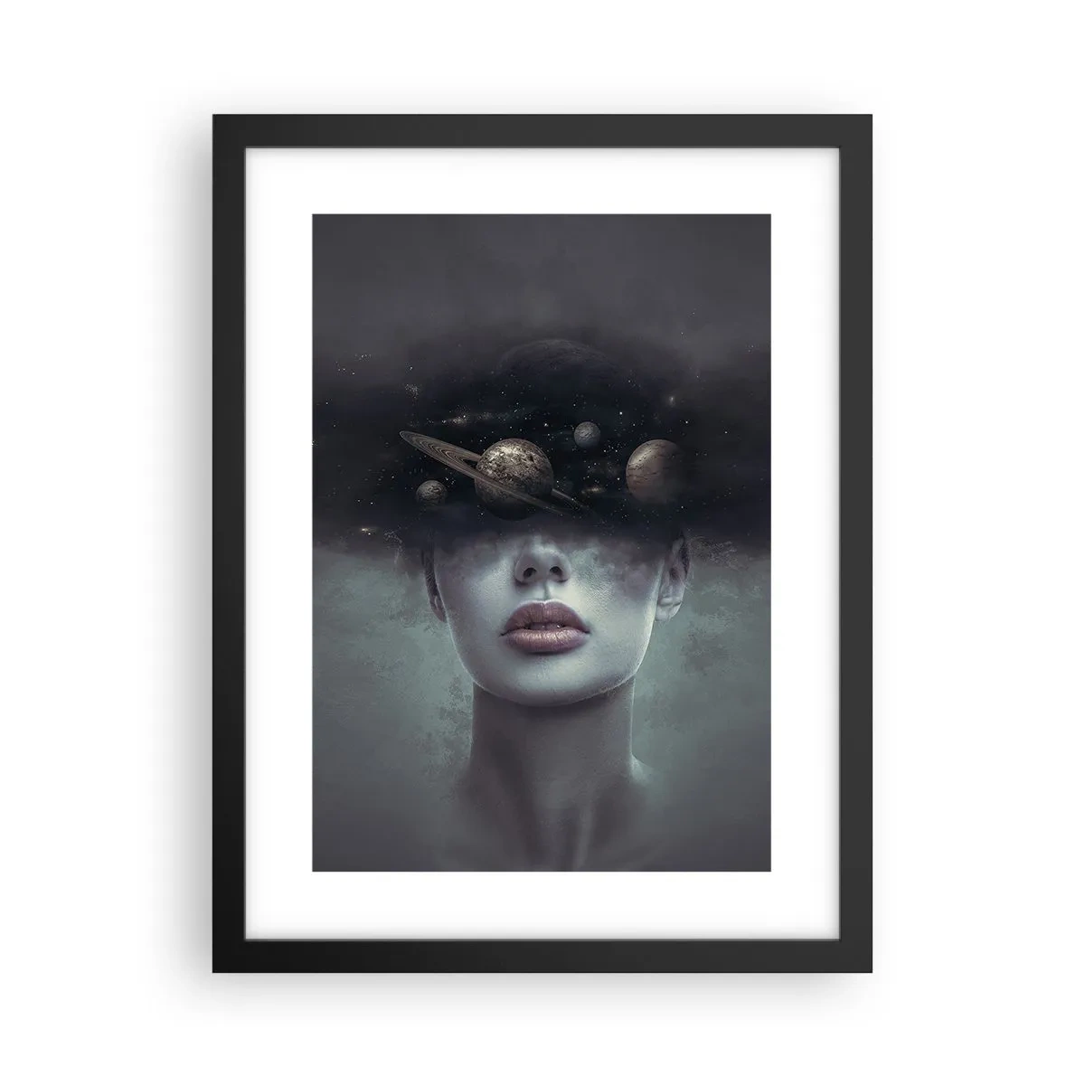 Poster in einem schwarzem Rahmen - Und die Planeten spielen verrückt ... - 30x40 cm