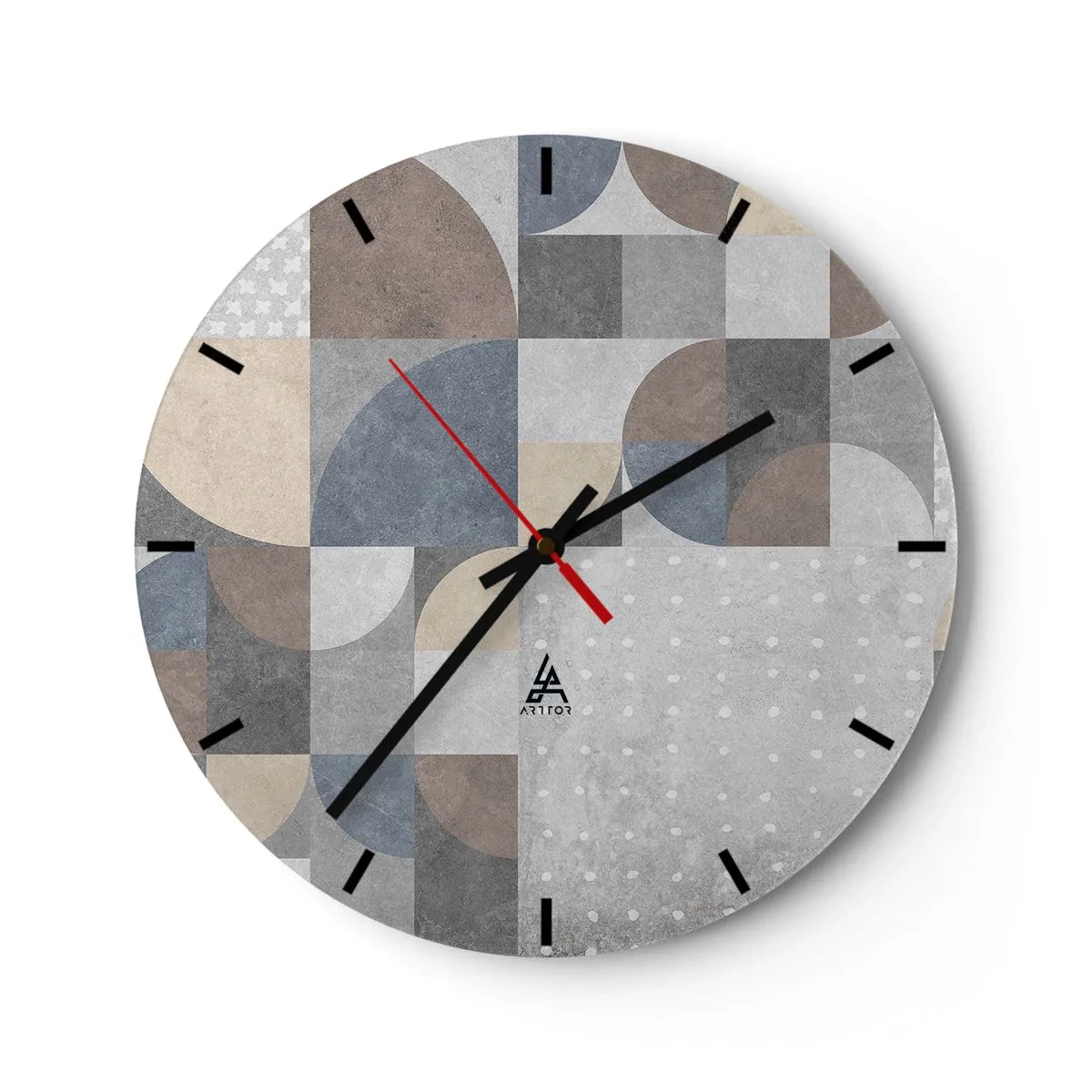 Wanduhr - Glasuhr - Keramische Fantasie - 40x40 cm