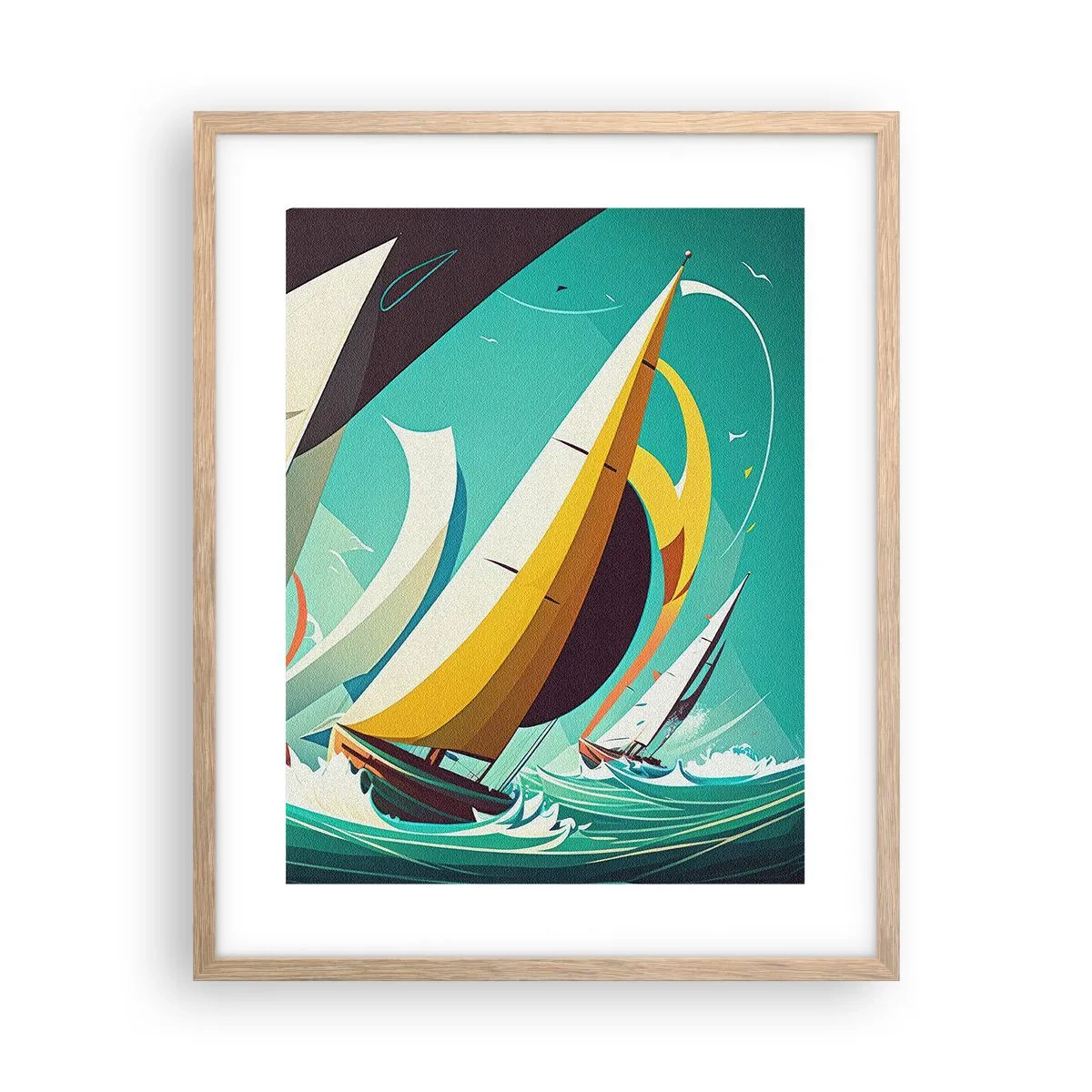 Poster in einem Rahmen aus heller Eiche - Viel Glück mit den Elementen - 40x50 cm