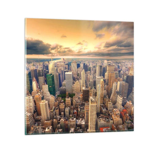 Glasbild - Bild auf glas - Vergoldete Metropole - 30x30 cm