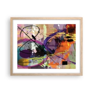 Poster in einem Rahmen aus heller Eiche - Du kannst geradeaus oder umhergehen - 50x40 cm