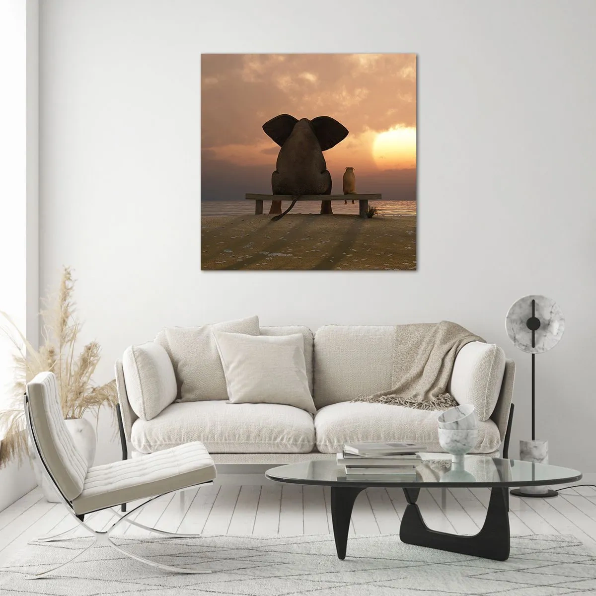 Glasbild - Bild auf glas - Es tut gut zusammen zu schweigen - 50x50 cm