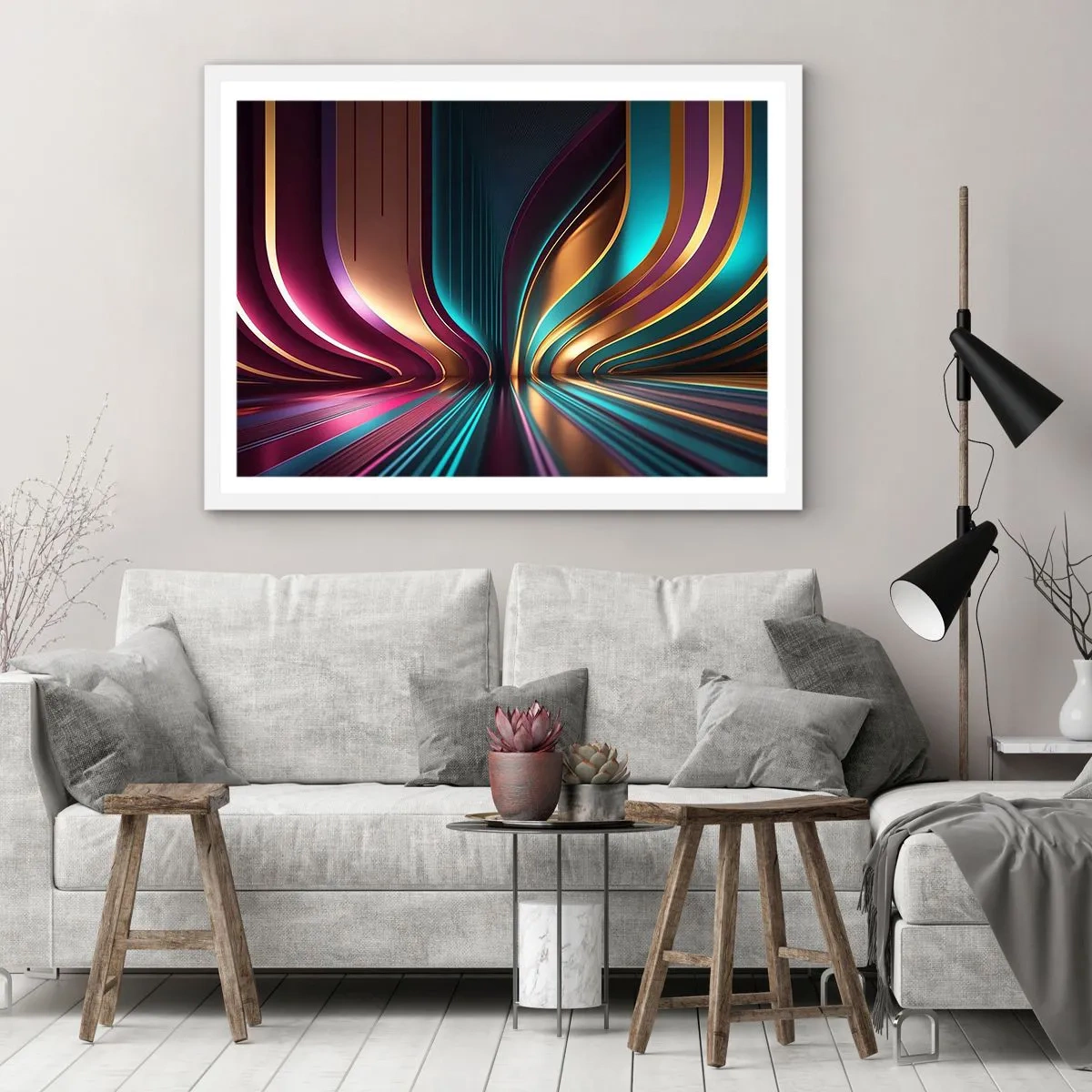 Poster in einem weißen Rahmen - Architektur des Lichts - 40x30 cm