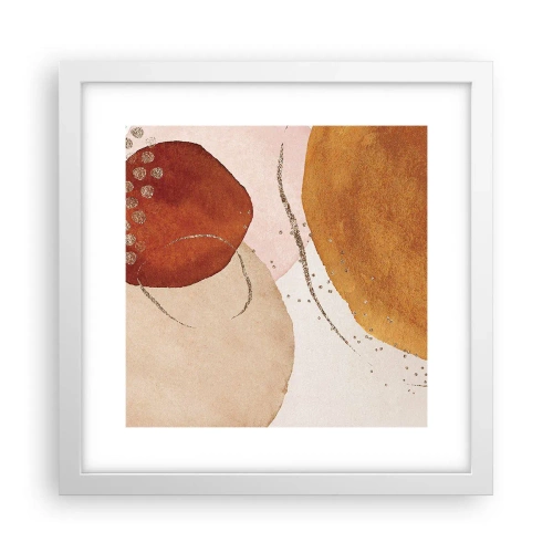 Poster in einem weißen Rahmen - Rundheit und Bewegung - 30x30 cm