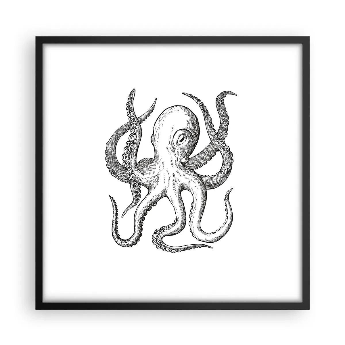 Poster in einem schwarzem Rahmen - Mit den Wellen tanzen - 50x50 cm