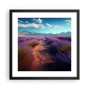 Poster in einem schwarzem Rahmen - Duftende Felder - 40x40 cm