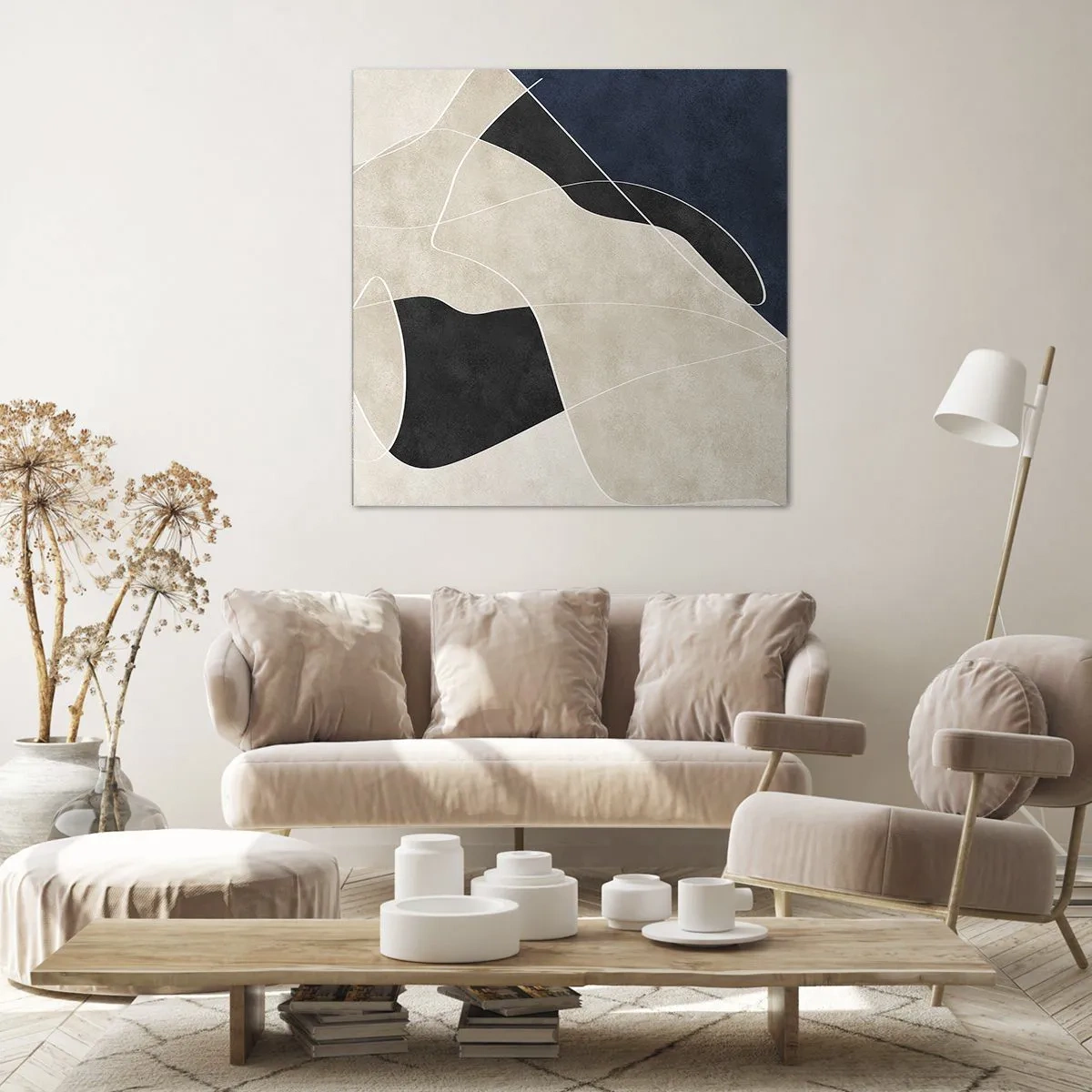 Bild auf Leinwand - Leinwandbild - Abstrakte Komposition – Farbkontrast - 70x70 cm