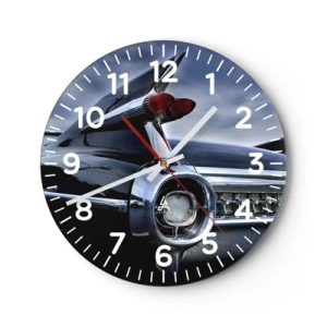 Wanduhr - Glasuhr - Deshalb ist es schön! - 30x30 cm