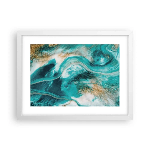 Poster in einem weißen Rahmen - Der Fluss aus Gold - 40x30 cm