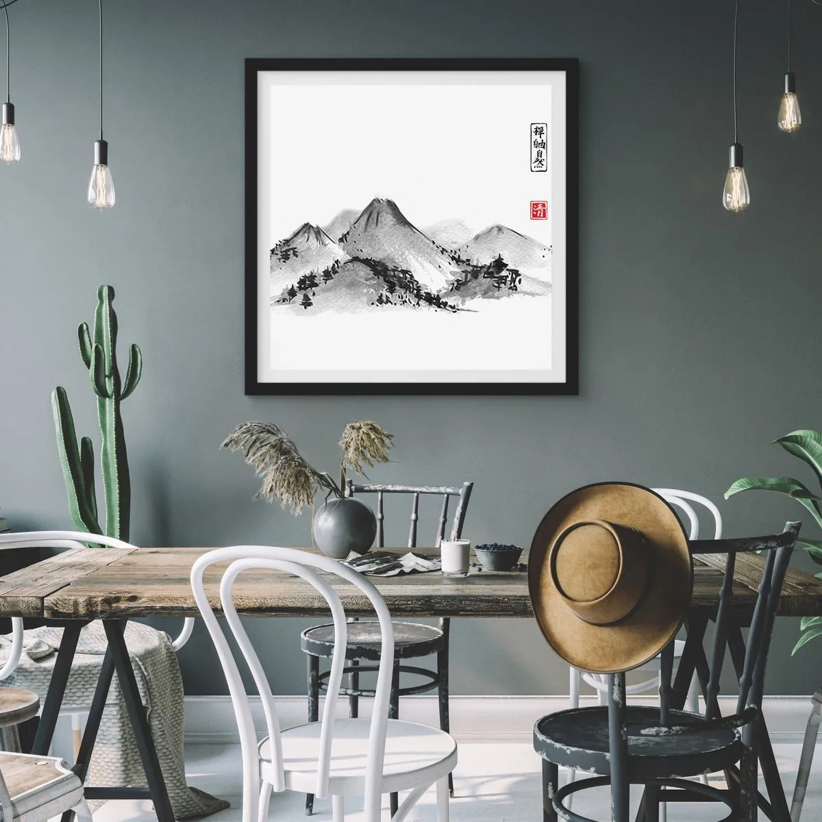 Poster in einem schwarzem Rahmen - Unendliche Fernen - 60x60 cm