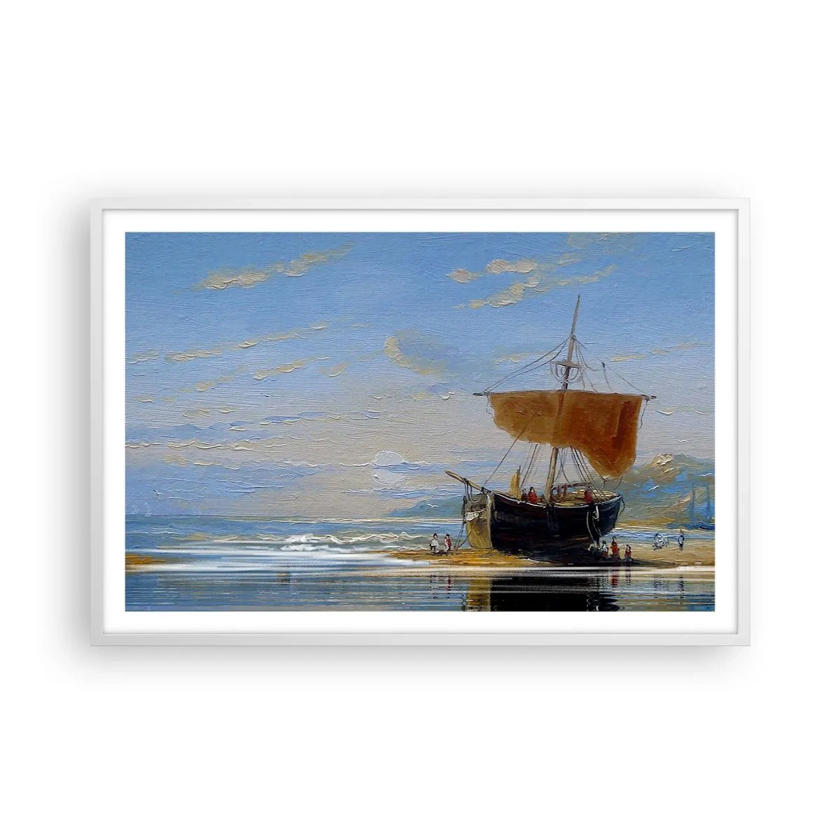 Poster in einem weißen Rahmen - Wasser, Land, Luft - 91x61 cm