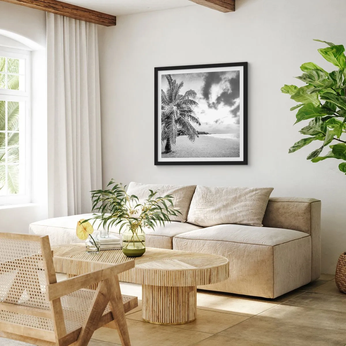 Poster in einem schwarzem Rahmen - Wenn du dich nach Einsamkeit sehnst ... - 60x60 cm