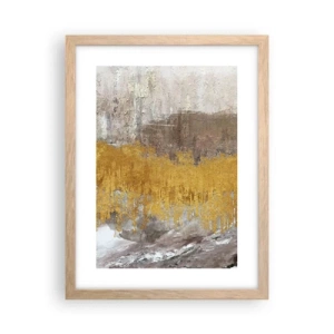 Poster in einem Rahmen aus heller Eiche - Goldene Explosion - 30x40 cm