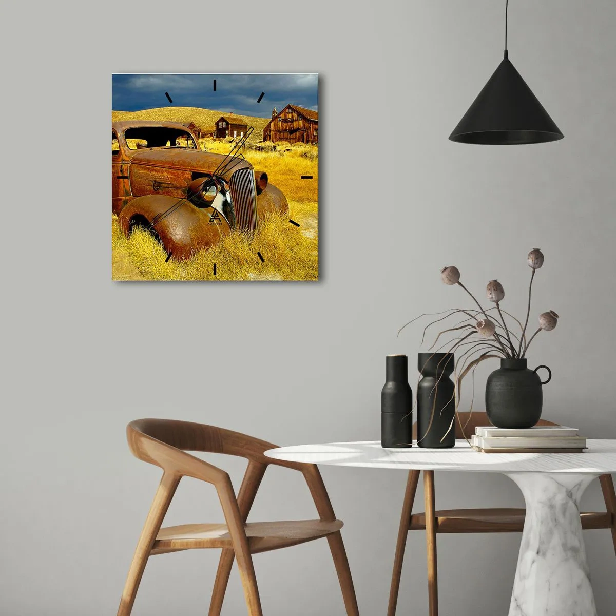 Wanduhr - Glasuhr - Eine wohlverdiente Ruhe - 30x30 cm