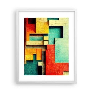 Poster in einem weißen Rahmen - Festival der rechten Winkel - 40x50 cm