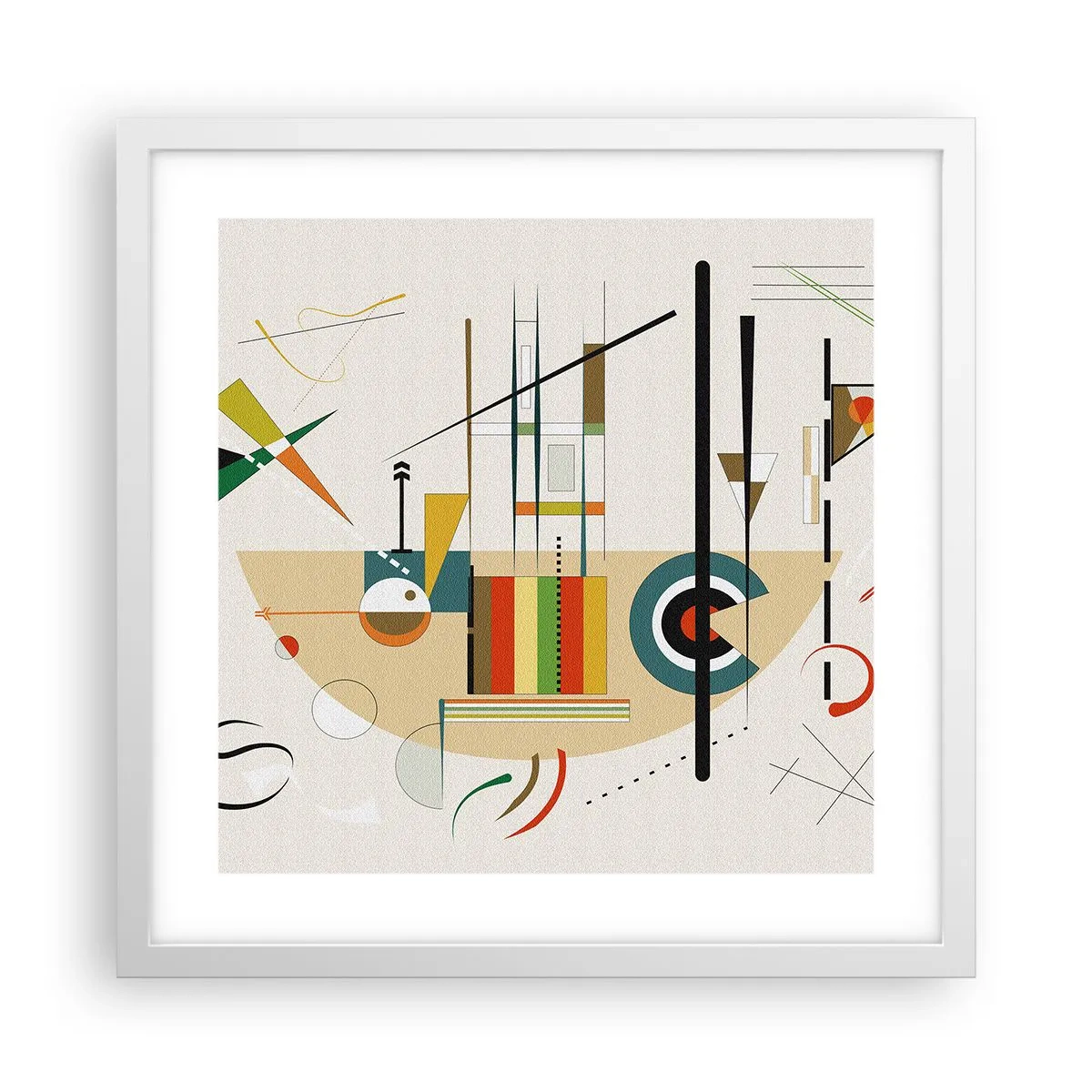 Poster in einem weißen Rahmen - Und die Welt lacht - 40x40 cm